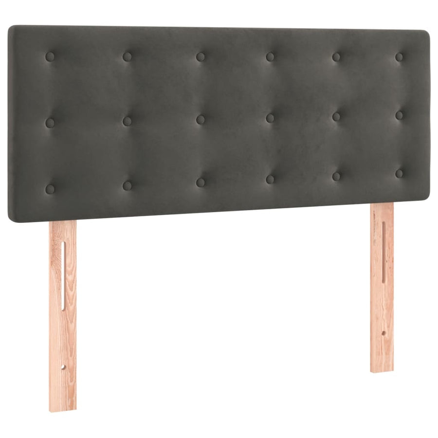 Boxspring Met Matras En Led Fluweel Donkergrijs 120 x 200 cm Knopen