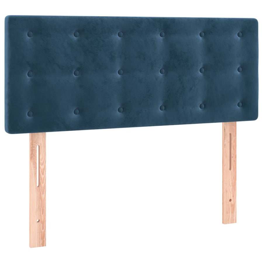 Boxspring Met Matras En Led Fluweel Donkerblauw 120 x 200 cm Knopen