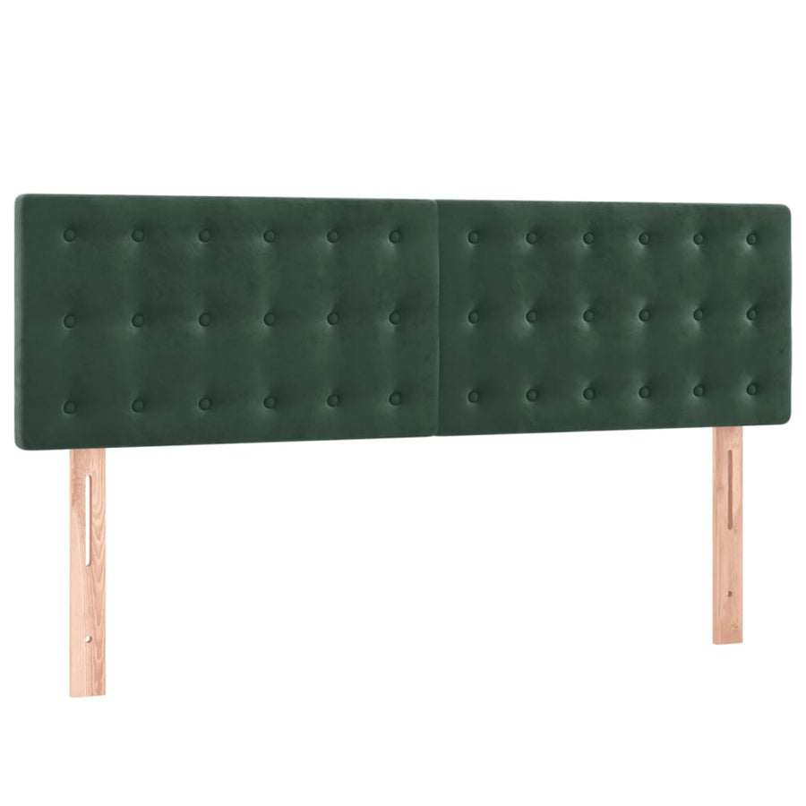 Boxspring Met Matras En Led Fluweel Donkergroen 140 x 200 cm Knopen