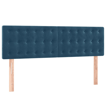 Boxspring Met Matras En Led Fluweel Donkerblauw 140 x 200 cm Knopen