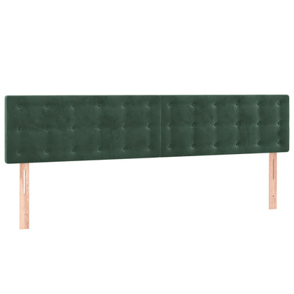 Boxspring Met Matras En Led Fluweel Donkergroen 180X200 Cm Donkergroen 180 x 200 cm Knopen