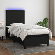 Boxspring met matras en LED 90x200 cm zwart