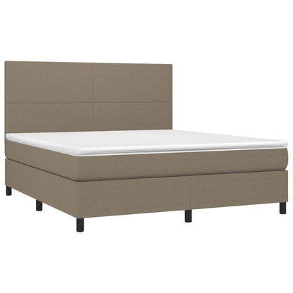 Boxspring met matras en LED stof taupe 180x200 cm 180 x 200 cm Taupe