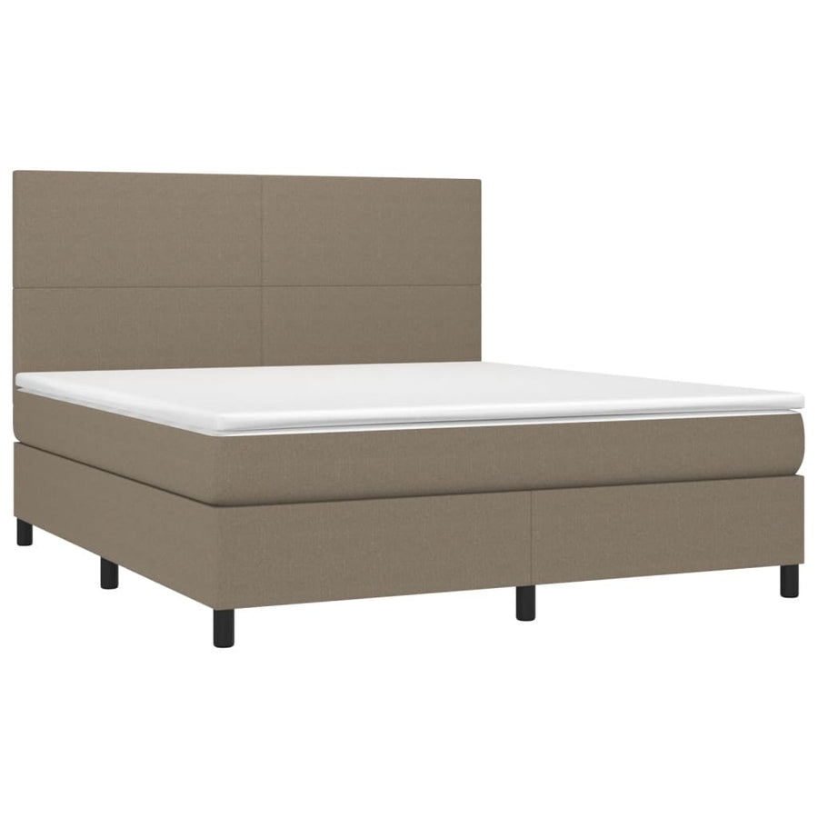 Boxspring met matras en LED stof taupe 180x200 cm 180 x 200 cm Taupe