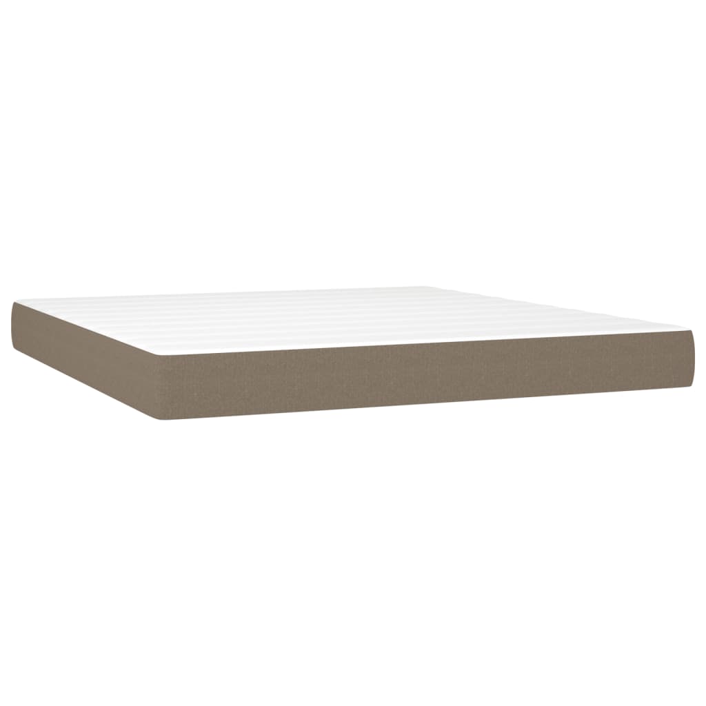 Boxspring met matras en LED stof taupe 180x200 cm 180 x 200 cm Taupe