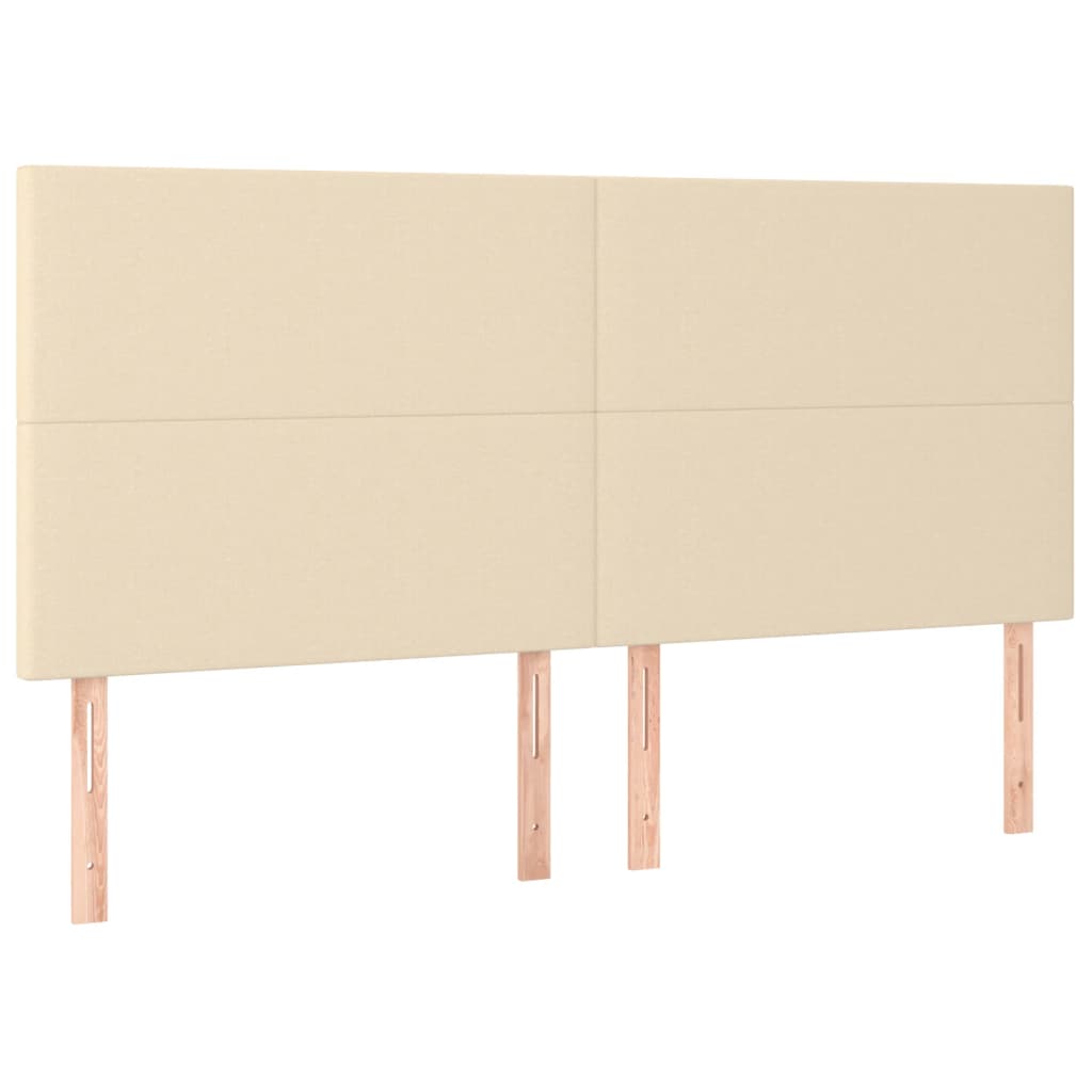 Boxspring Met Matras En Led Stof Crèmekleurig 180X200 Cm 180 x 200 cm Effen ontwerp