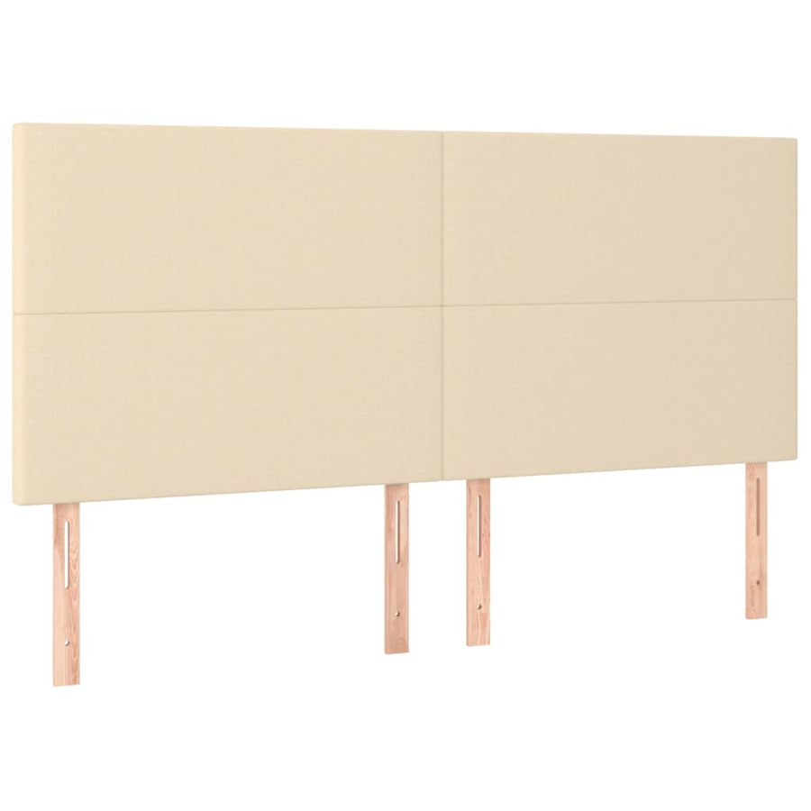 Boxspring Met Matras En Led Stof Crèmekleurig 180X200 Cm 180 x 200 cm Effen ontwerp