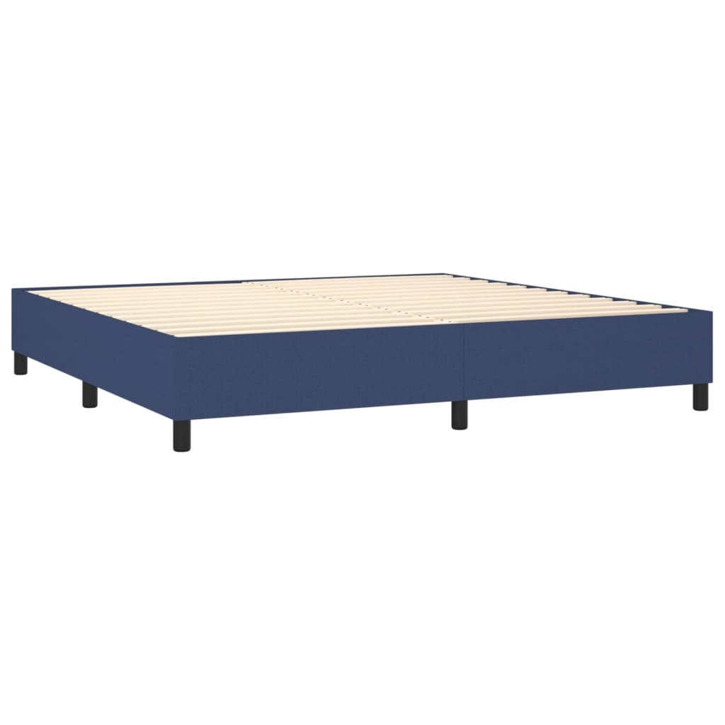 Boxspring Met Matras En Led Stof Blauw 200 x 200 cm Effen ontwerp