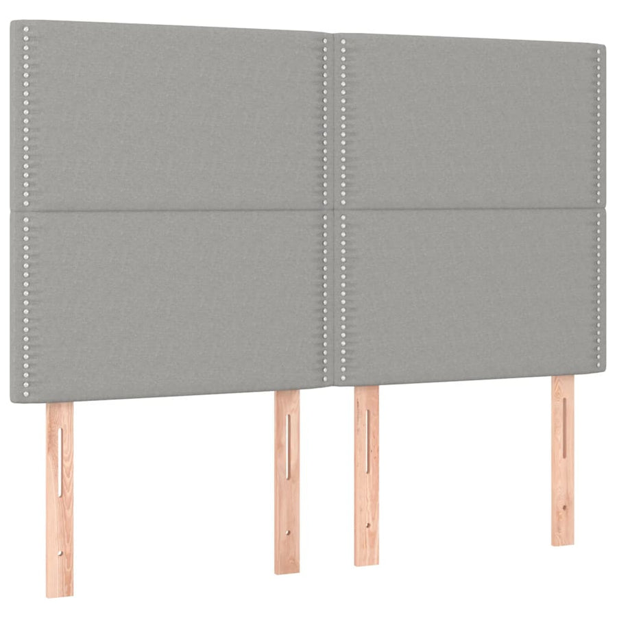 Boxspring met matras en LED stof lichtgrijs 140x190 cm 140 x 190 cm Lichtgrijs