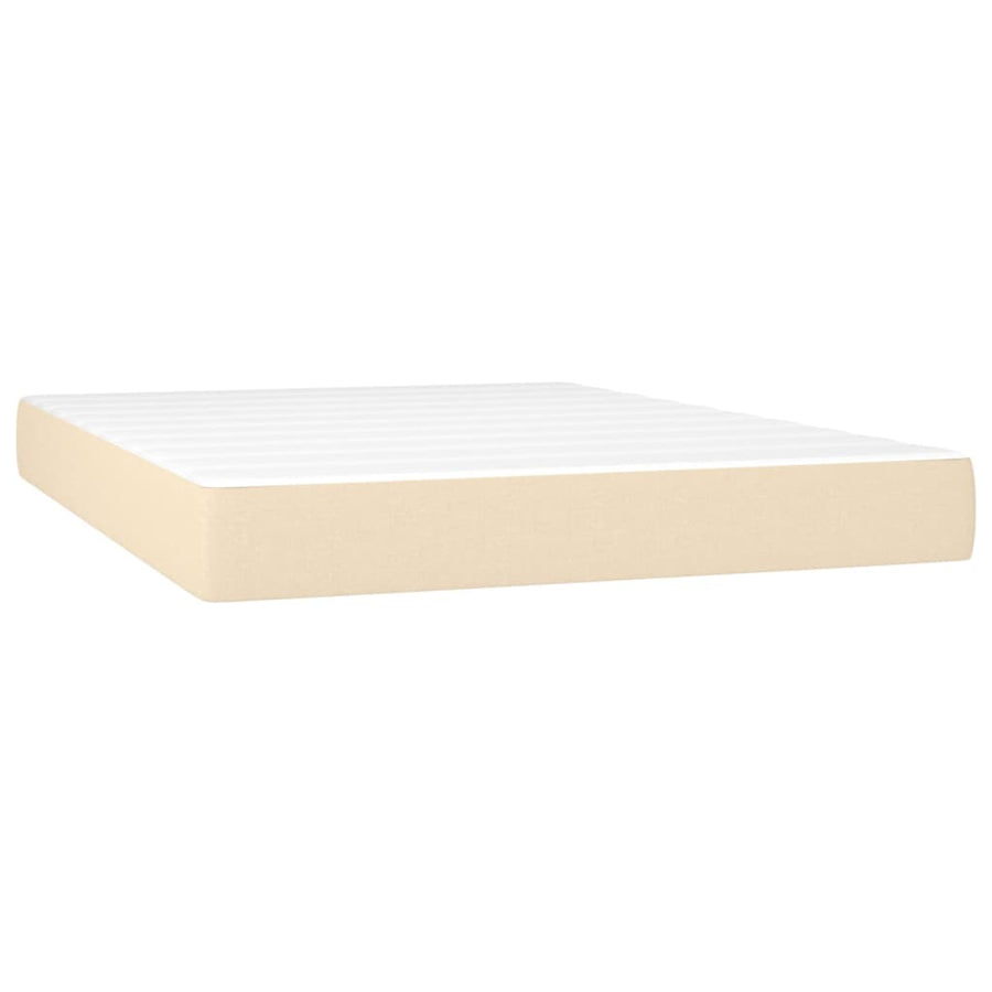 Boxspring met matras en LED stof crèmekleurig 140x190 cm 140 x 190 cm Crème