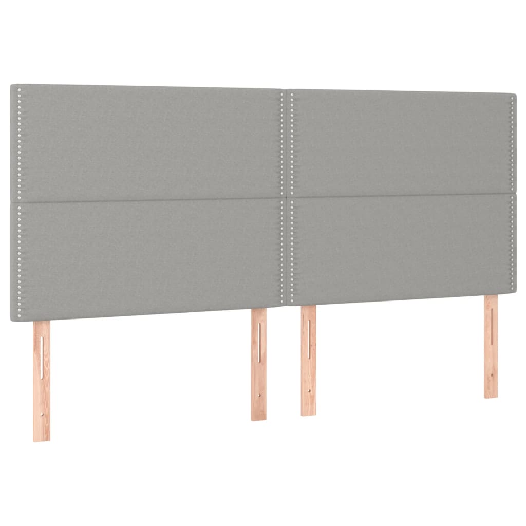Boxspring met matras en LED stof lichtgrijs 180x200 cm 180 x 200 cm Lichtgrijs