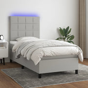 Boxspring met matras 100x200 cm lichtgrijs