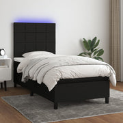 Boxspring met matras en LED 100x200 cm zwart