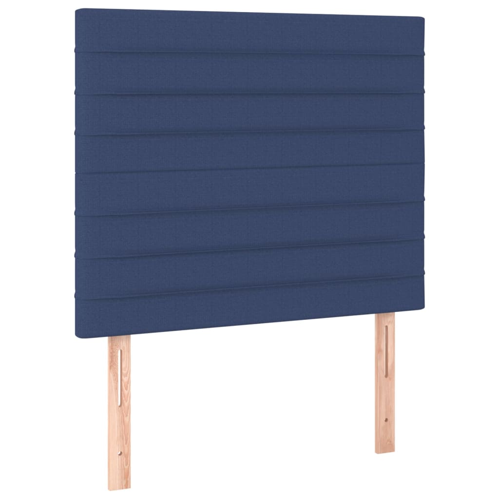 Boxspring Met Matras En Led Stof Blauw 80 x 200 cm Horizontale strepen