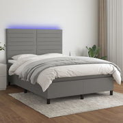 Boxspring met matras 140x190 cm donkergrijs