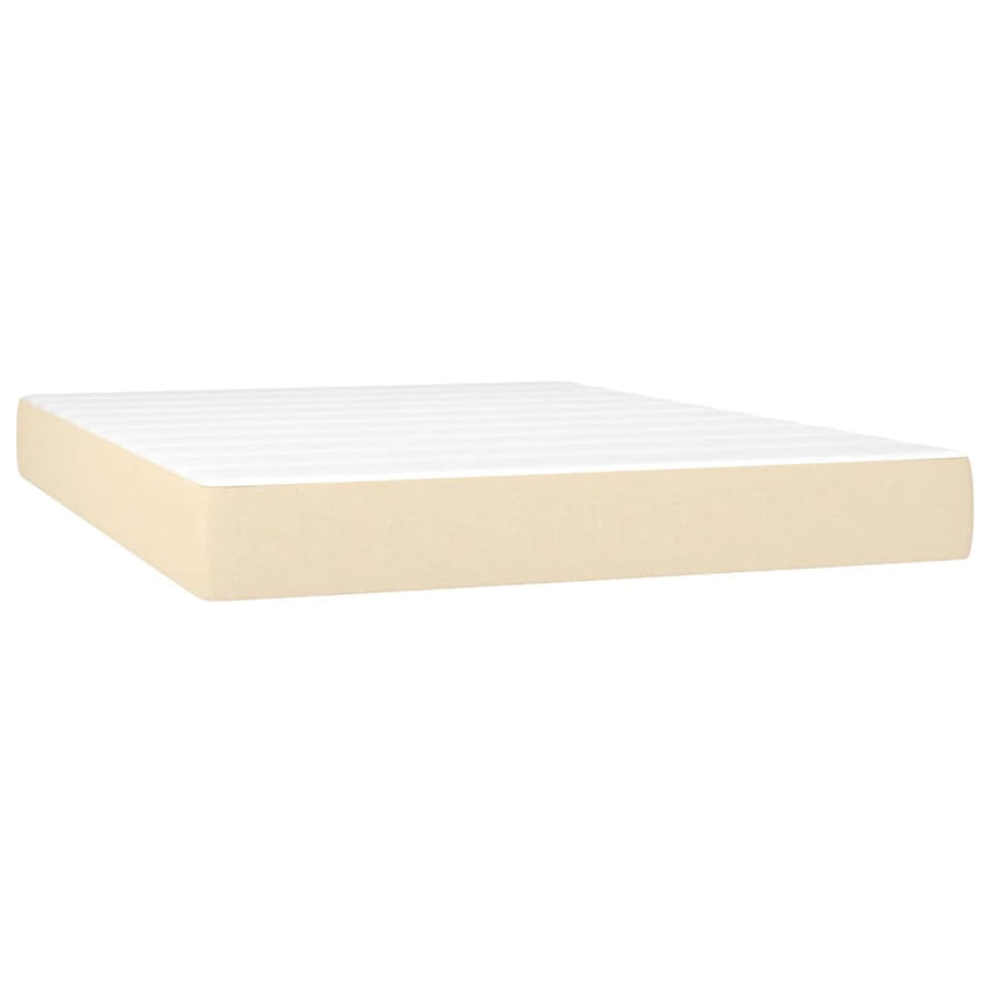 Boxspring met matras en LED stof crèmekleurig 140x200 cm 140 x 200 cm Crème