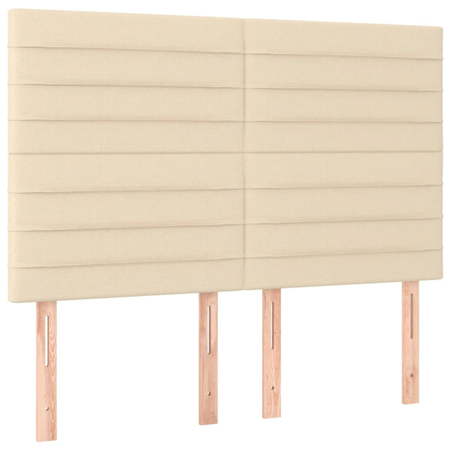 Boxspring met matras en LED stof crèmekleurig 140x200 cm 140 x 200 cm Crème