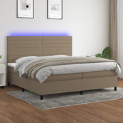 Boxspring met matras 200x200 cm taupe