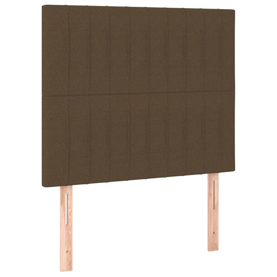 Boxspring met matras en LED stof donkerbruin 100x200 cm 100 x 200 cm Donkerbruin