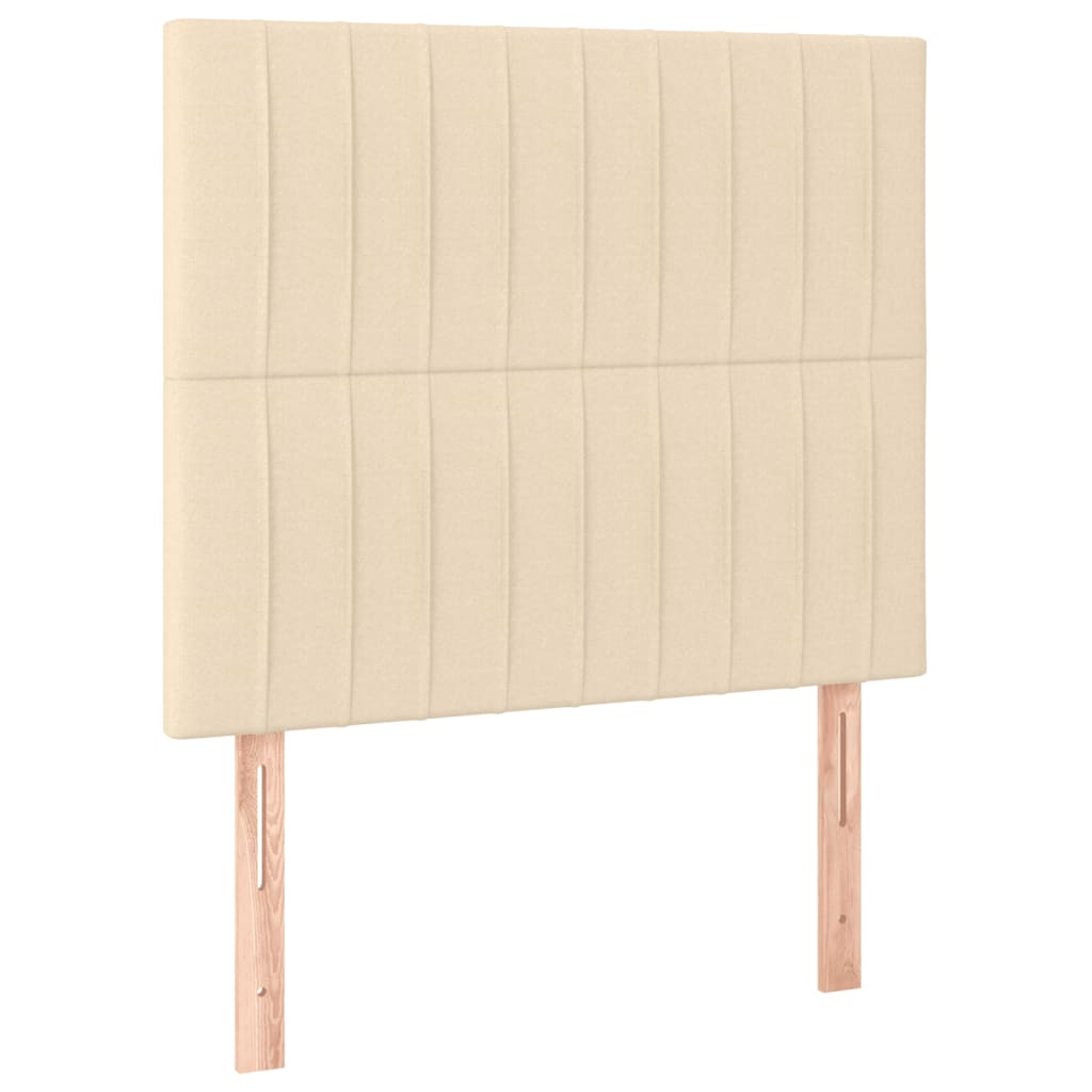 Boxspring Met Matras En Led Stof Kleurig Crème 120 x 200 cm Verticale strepen