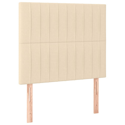 Boxspring Met Matras En Led Stof Kleurig Crème 120 x 200 cm Verticale strepen
