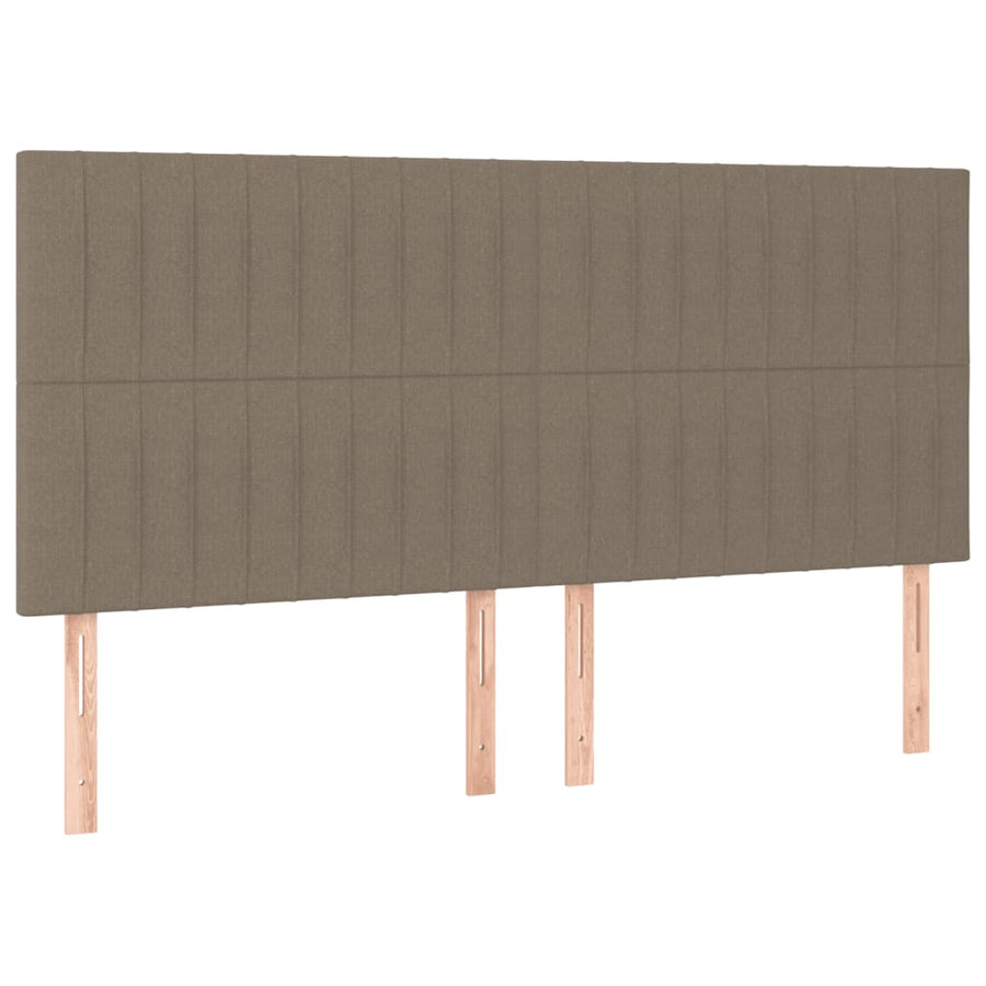 Boxspring Met Matras En Led Stof Taupe 160 x 200 cm Verticale strepen