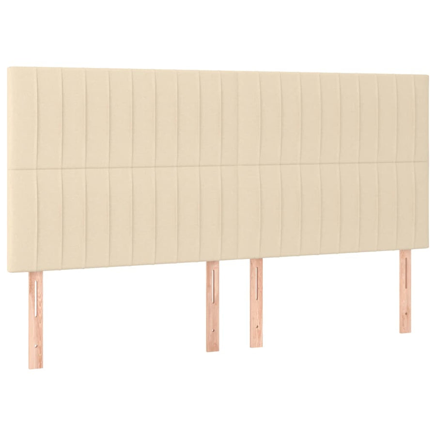 Boxspring Met Matras En Led Stof Kleurig Crème 160 x 200 cm Verticale strepen