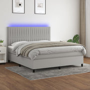 Boxspring met matras 180x200 cm lichtgrijs
