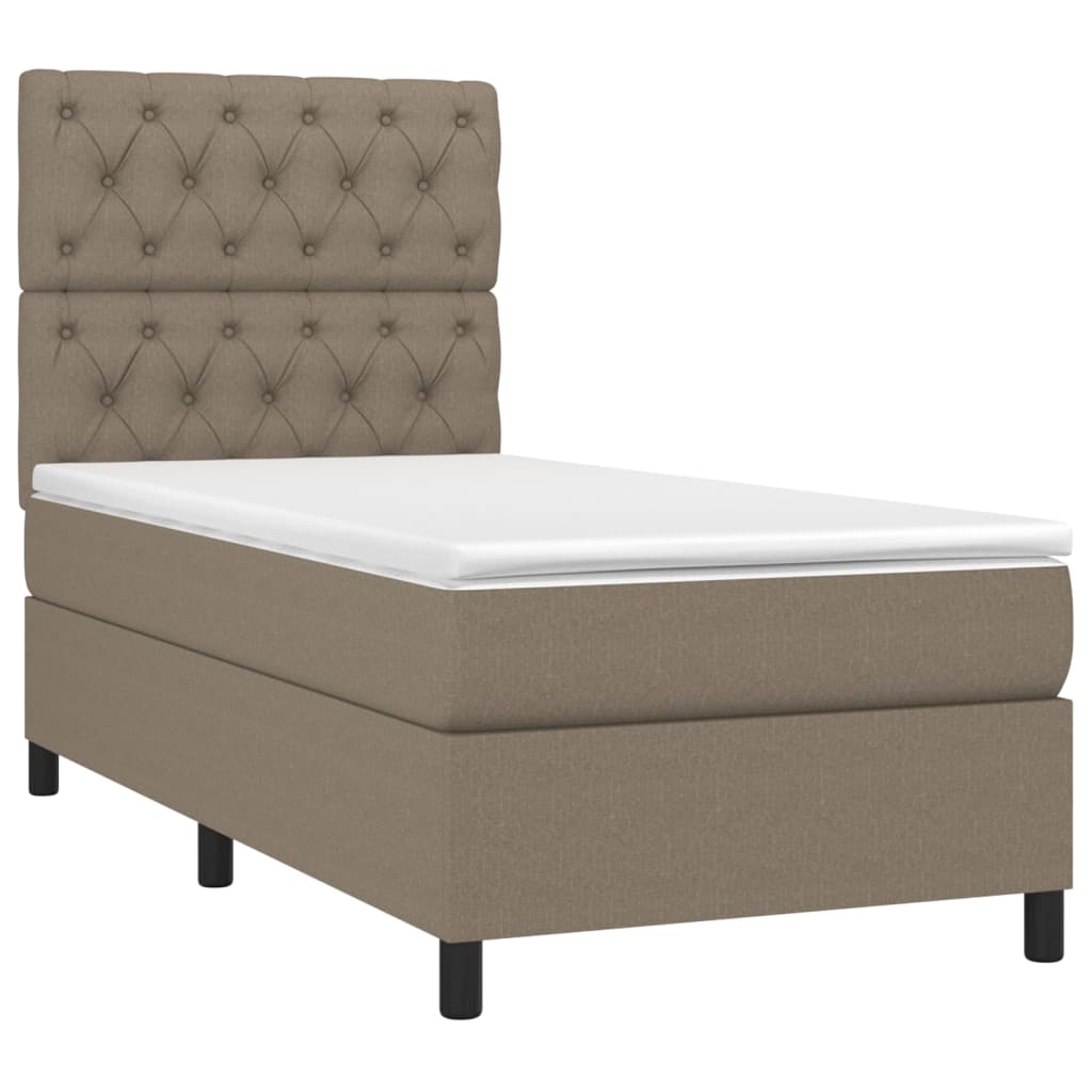 Boxspring Met Matras En Led Stof Taupe 80 x 200 cm Getuft ontwerp