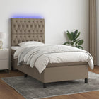Boxspring 80x200 cm taupe met matras en LED