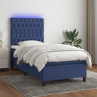 Boxspring Met Matras En Led Stof Blauw 80 x 200 cm Getuft ontwerp