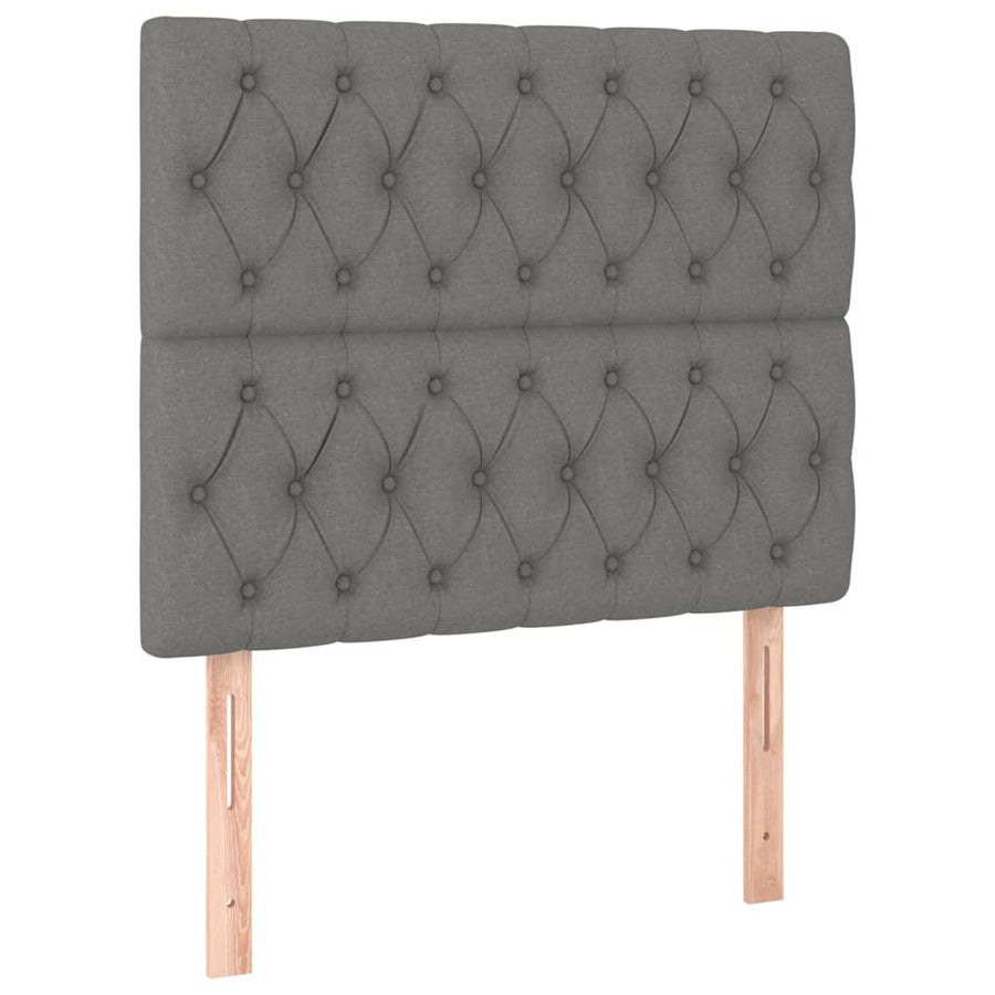 Boxspring Met Matras En Led Stof Donkergrijs 90 x 200 cm Getuft ontwerp