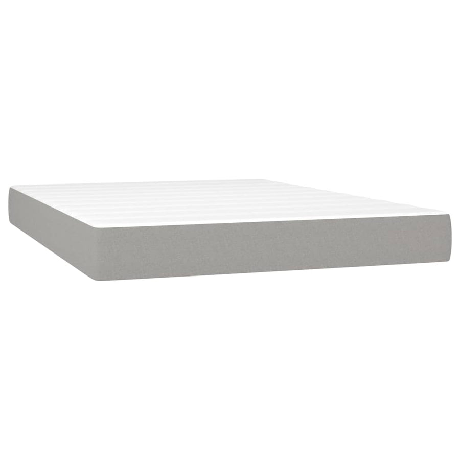 Boxspring met matras en LED stof lichtgrijs 140x190 cm 140 x 190 cm Getuft ontwerp