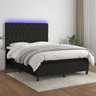 Boxspring Met Matras En Led Stof Zwart 140 x 190 cm Getuft ontwerp