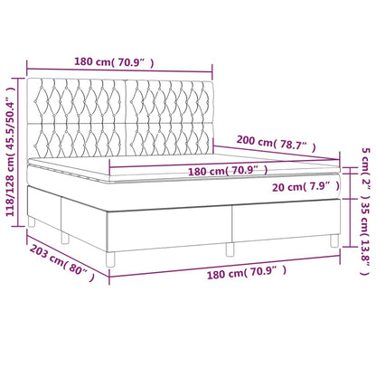 Boxspring Met Matras En Led Stof Zwart 180 x 200 cm Getuft ontwerp