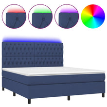 Boxspring Met Matras En Led Stof Blauw 180 x 200 cm Getuft ontwerp