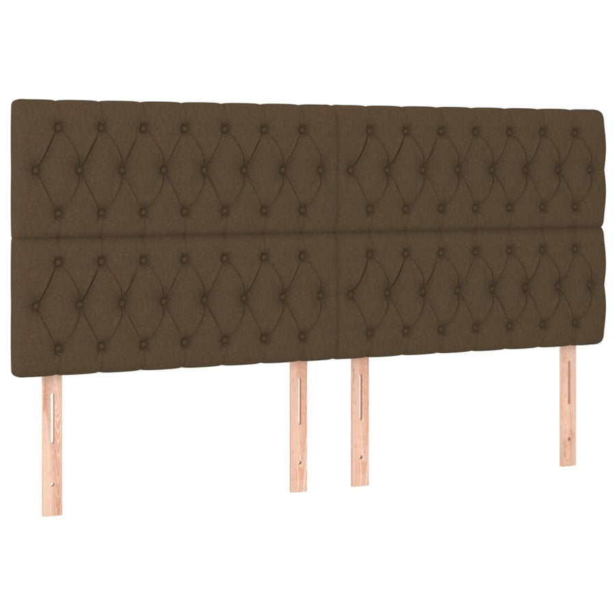 Boxspring Met Matras En Led Stof Donkerbruin 200X200 Cm 200 x 200 cm Getuft ontwerp
