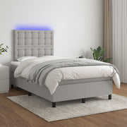 Boxspring met matras en LED 120x200 cm lichtgrijs