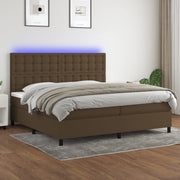 Boxspring met matras 200x200 cm donkerbruin