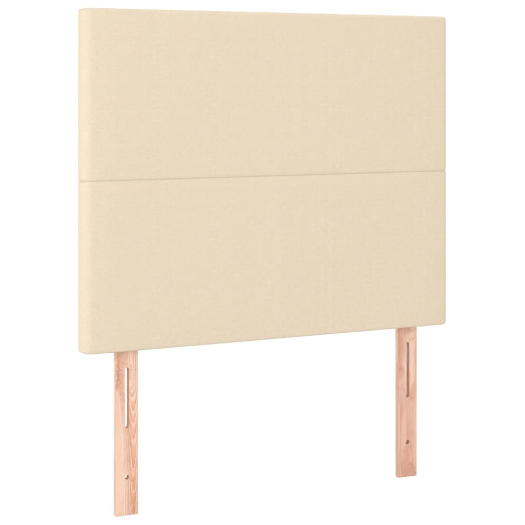Boxspring met matras en LED stof crèmekleurig 80x200 cm 80 x 200 cm Crème