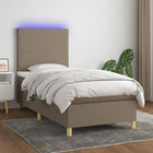 Boxspring met matras en LED taupe 80x200 cm