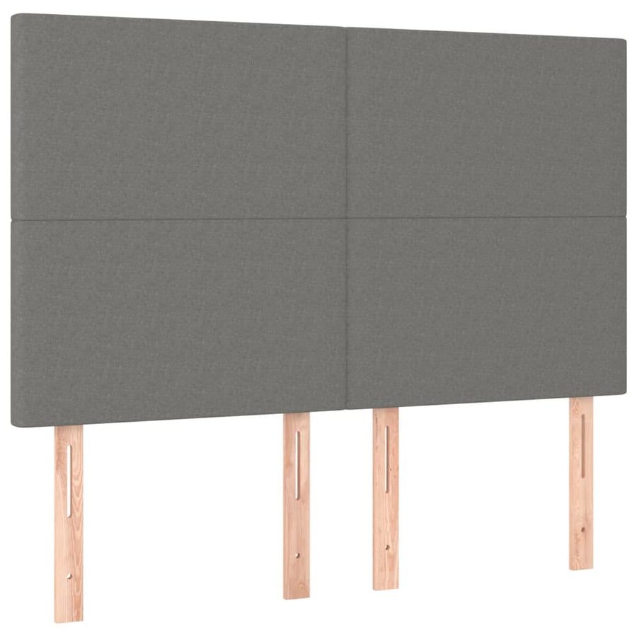 Boxspring Met Matras En Led Stof Donkergrijs 140 x 190 cm Effen ontwerp