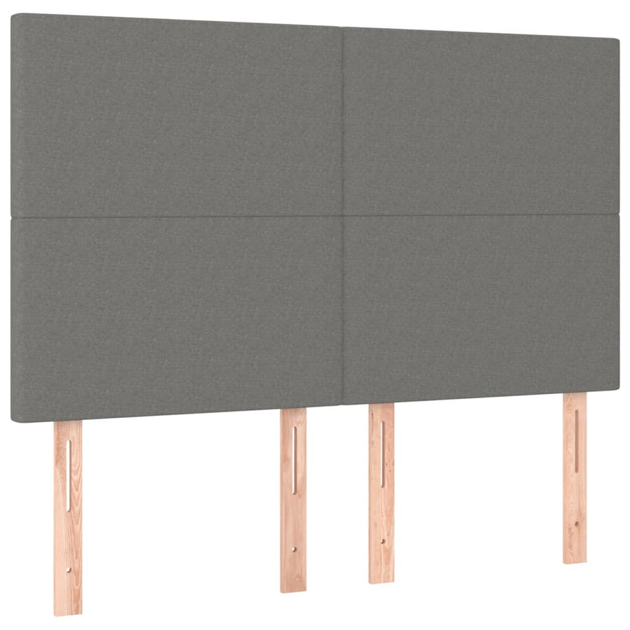 Boxspring Met Matras En Led Stof Donkergrijs 140 x 200 cm Effen ontwerp