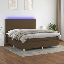 Boxspring Met Matras En Led Stof 180 x 200 cm Donkerbruin