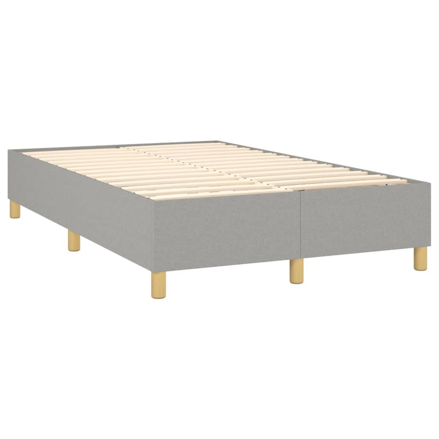 Boxspring Met Matras En Led Stof Lichtgrijs 120 x 200 cm Effen met spijkers