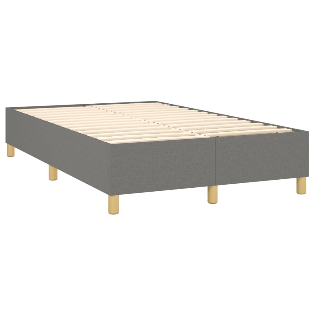 Boxspring Met Matras En Led Stof Donkergrijs 120 x 200 cm Effen met spijkers