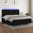 Boxspring met matras en LED 200x200 cm zwart