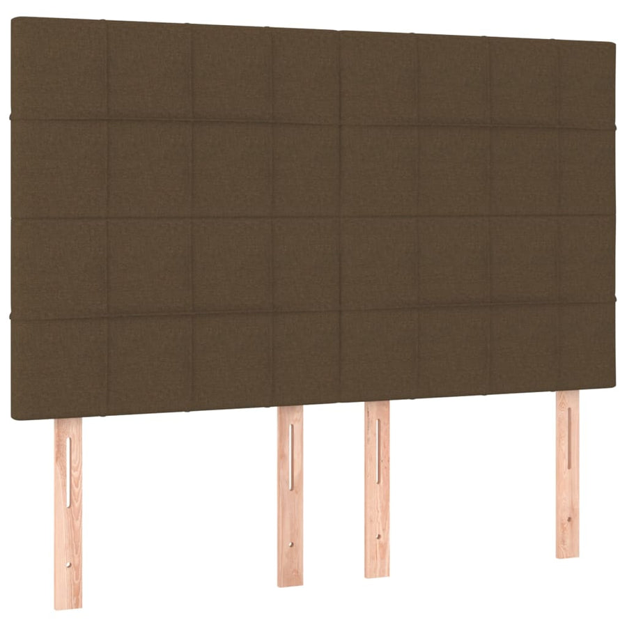 Boxspring met matras en LED stof donkerbruin 140x200 cm 140 x 200 cm Donkerbruin