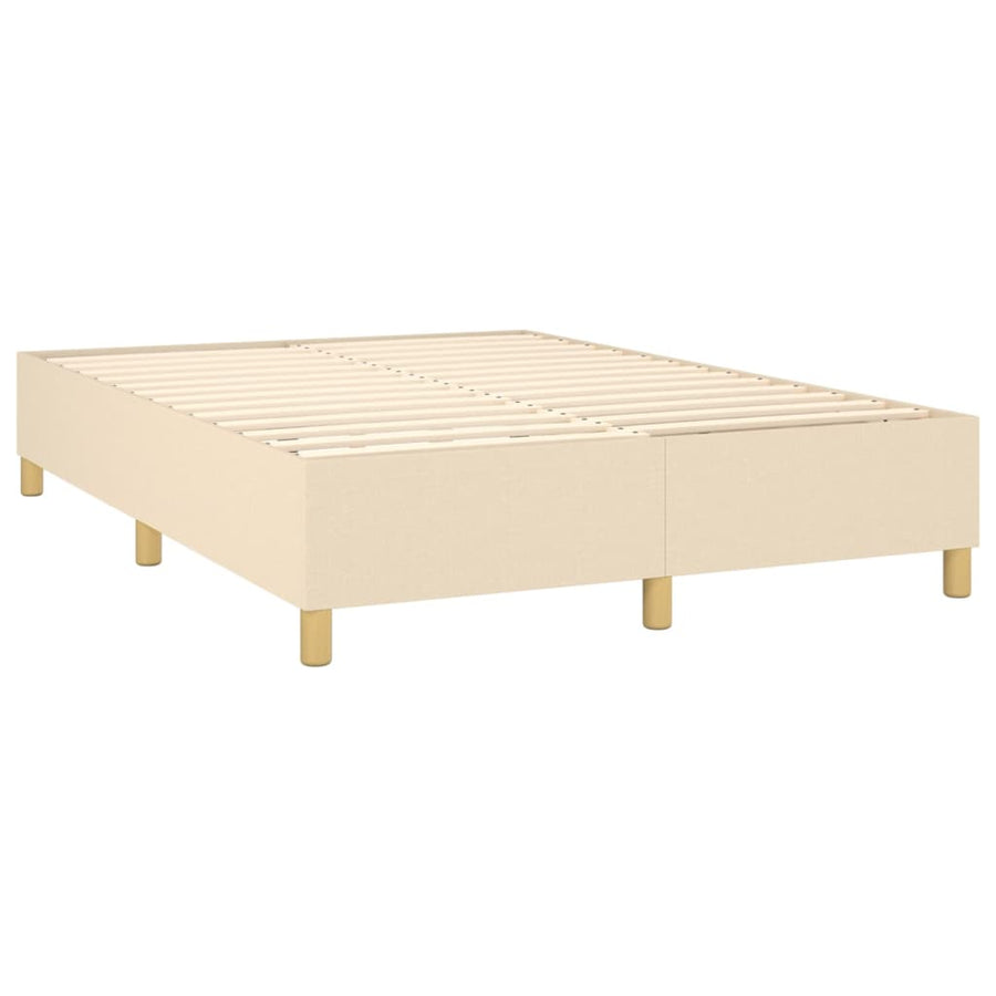 Boxspring met matras en LED stof crèmekleurig 140x200 cm 140 x 200 cm Crème