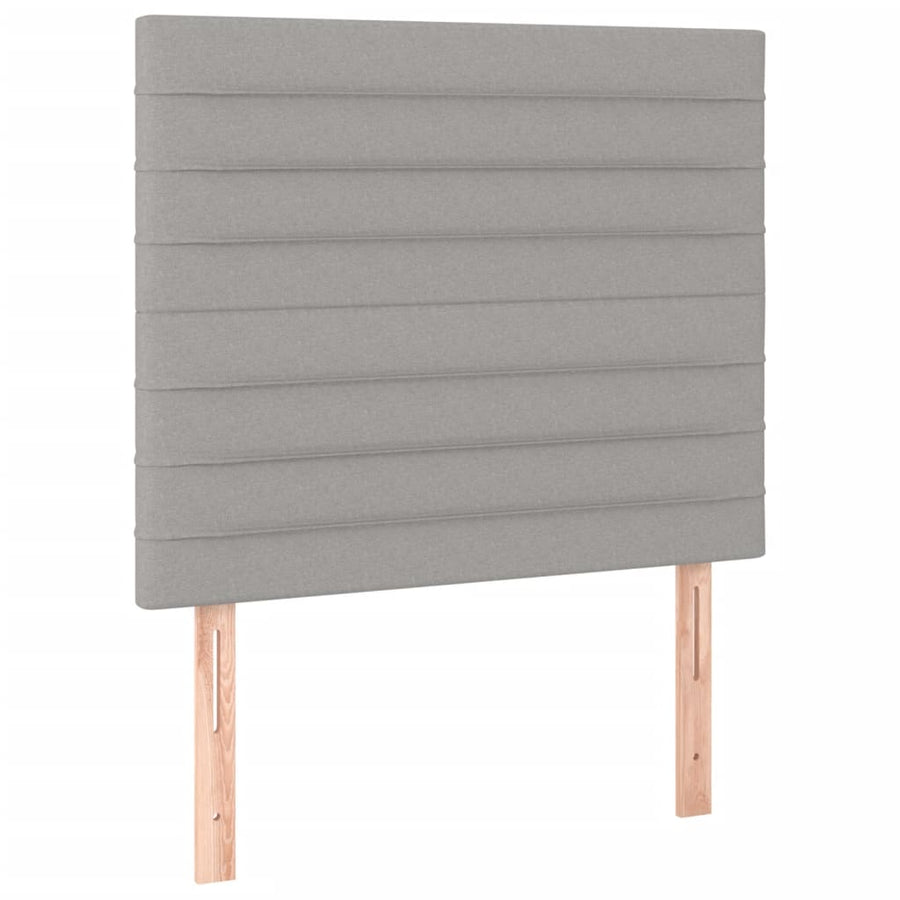 Boxspring Met Matras En Led Stof Lichtgrijs 80 x 200 cm Horizontale strepen